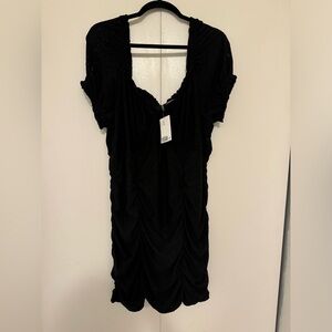 H&M. Black eyelet gathered dress. NWT.  XXL